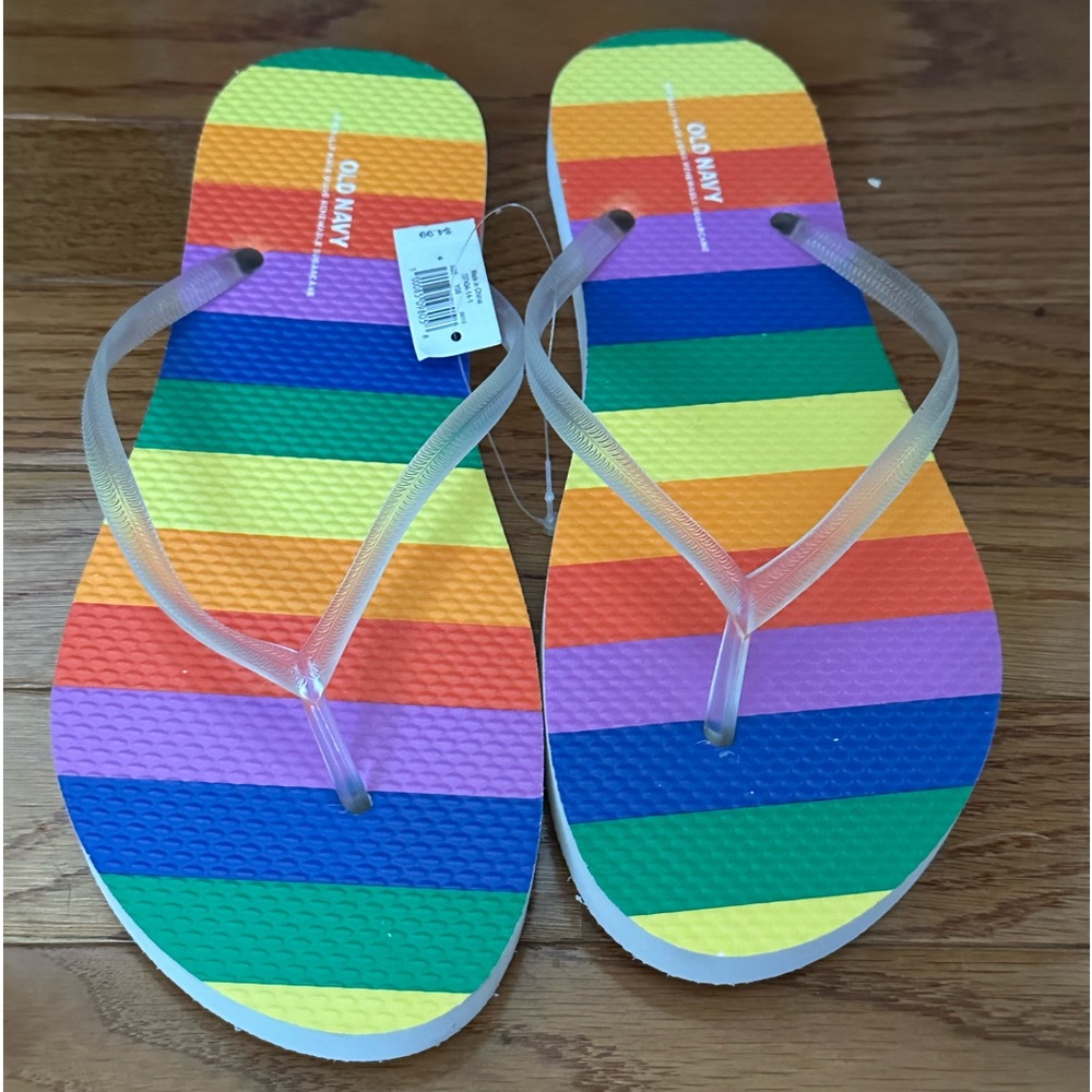 NWT pride flip flops